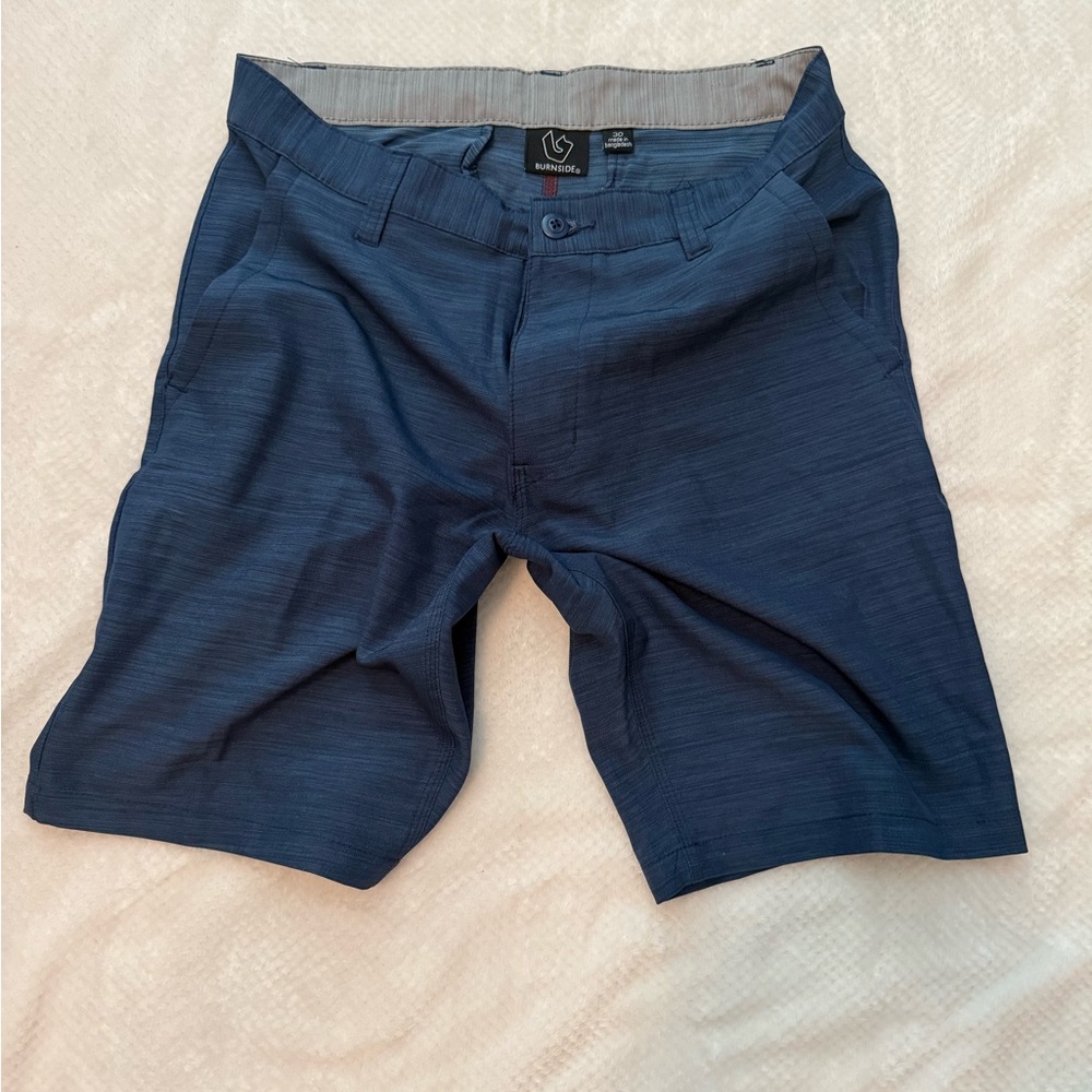 Burnside Navy Flat Front Shorts